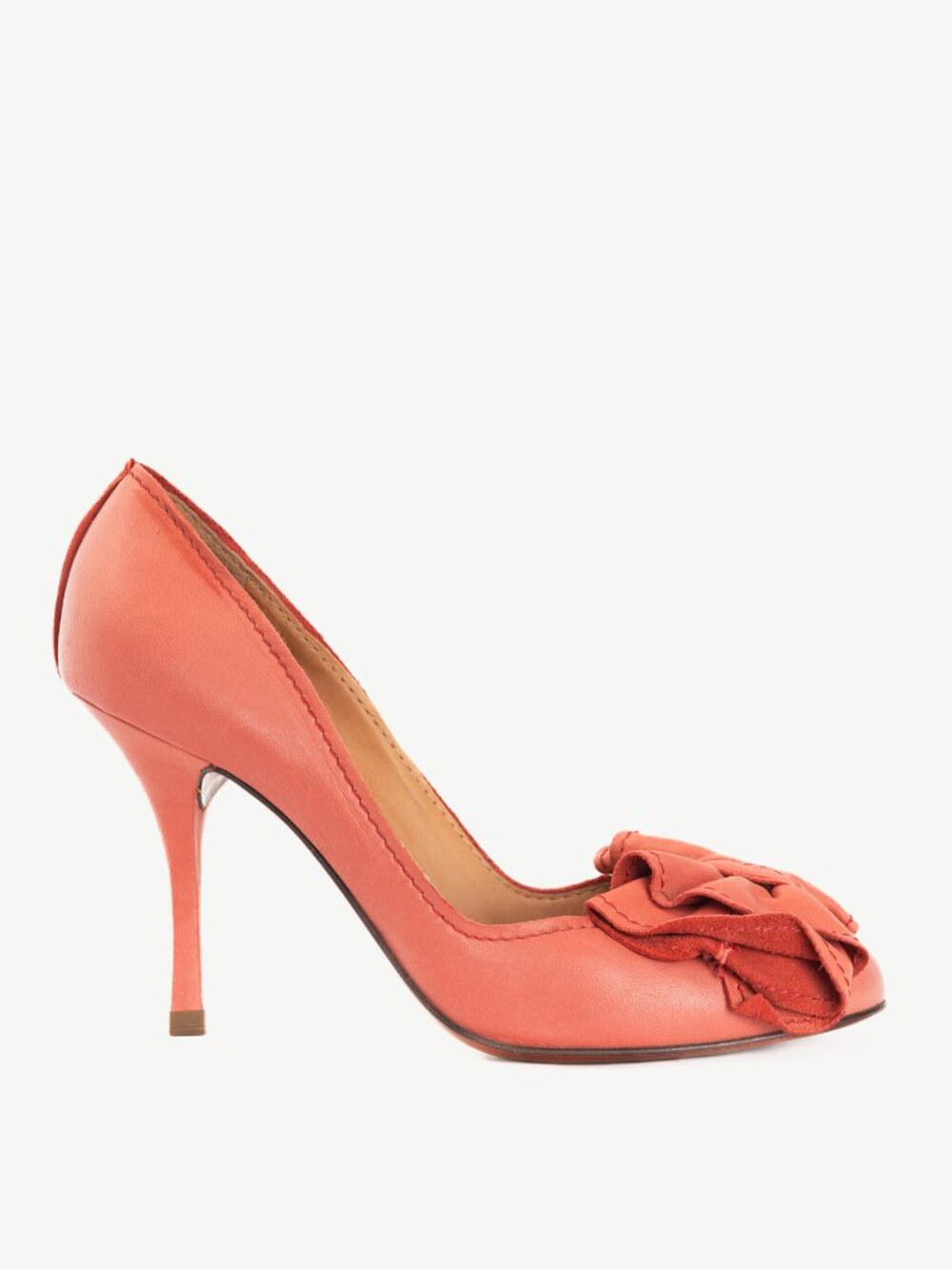 Lanvin SS11 Corail Lambskin Leather Bow Pumps